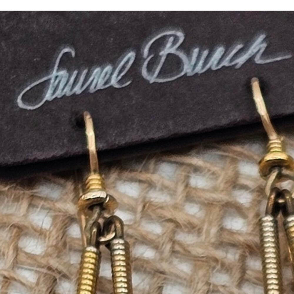 Laurel Burch Vintage Enamel Animal Dangle Earrings Goldtone Zebra Bird Monkey - Picture 5 of 6